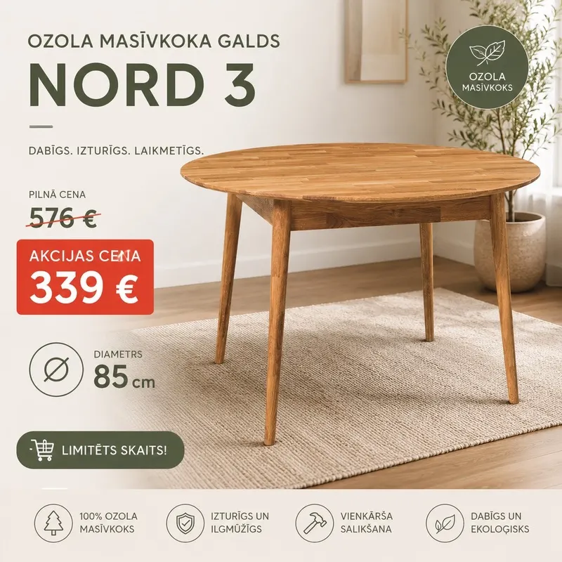Ozolkoka galds Nord 3