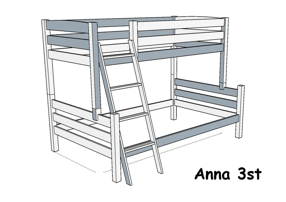 Viesnīcas divstāvīgā gulta Anna 3ST